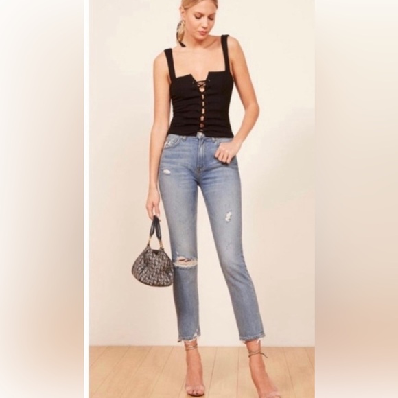 Reformation Julia High Cigarette Jean in Arches Wash Ankle length , size 27 - Picture 5 of 10